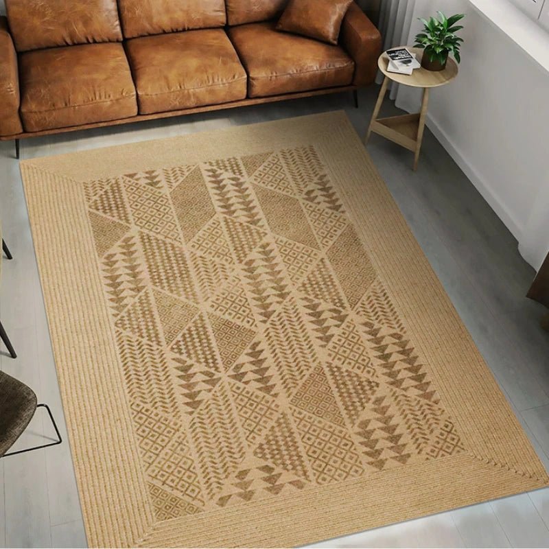 Living Room Carpet Natural Jute Traditional Hand Knitting Home Decoration Printed Rug