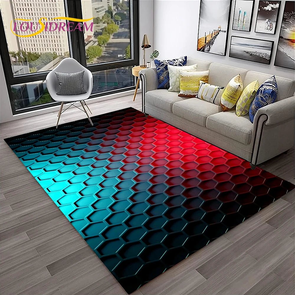 Simple Metal Mesh Geometric Luxury Carpet Rug for Home Living Room