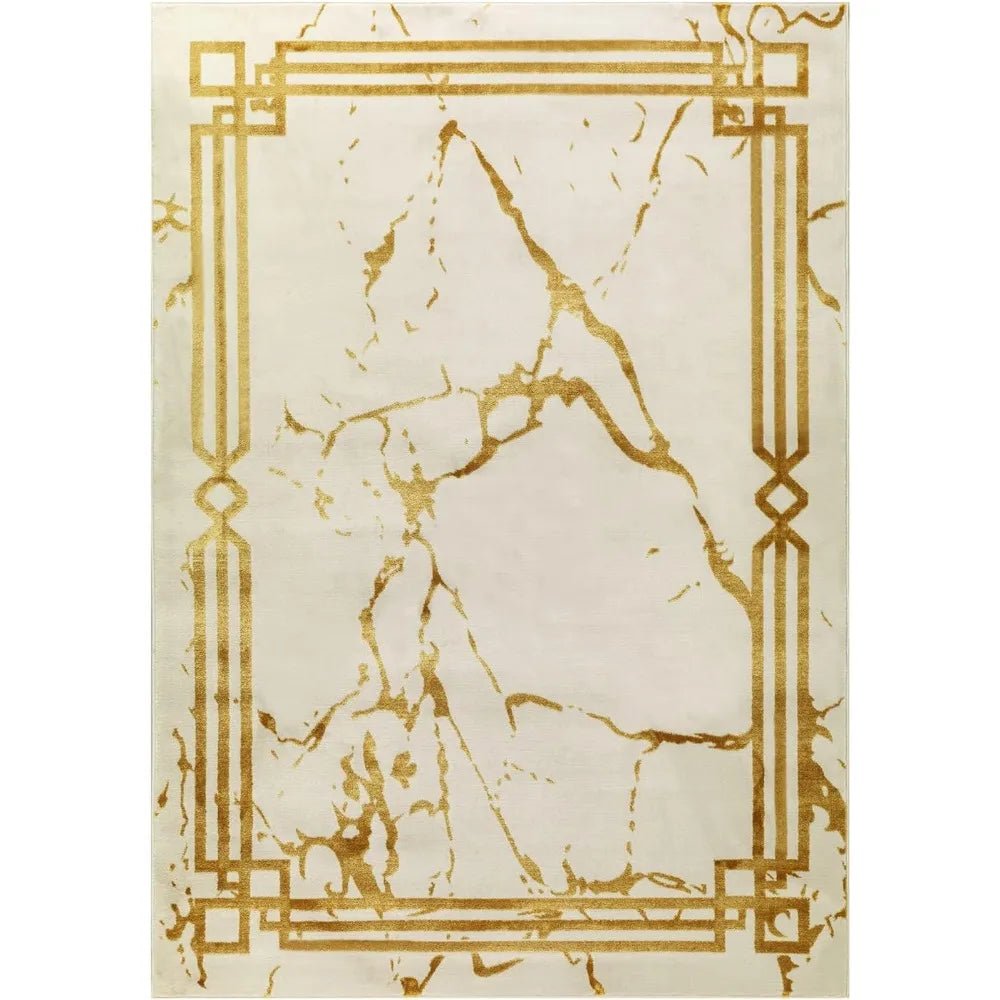 Abstract Marble Geometric Indoor Area Rug - 100% Polypropylene