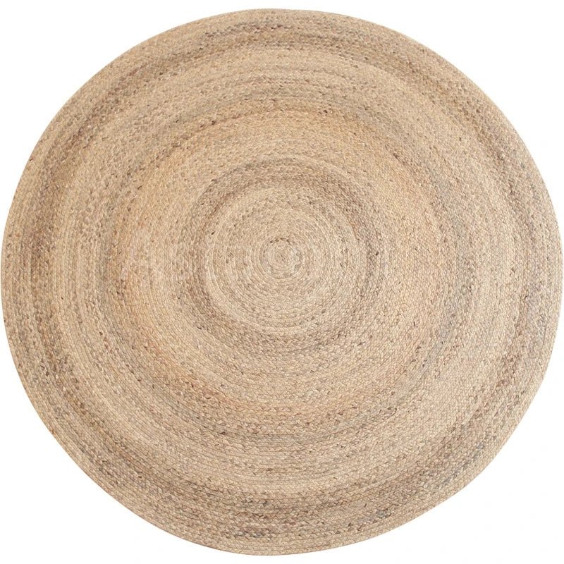 Natural Jute Braided Style Round Area Rug - Classic European Style