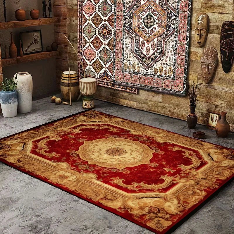 Persian Design Rugs for Living Room - Washable Bedroom Decor Carpet