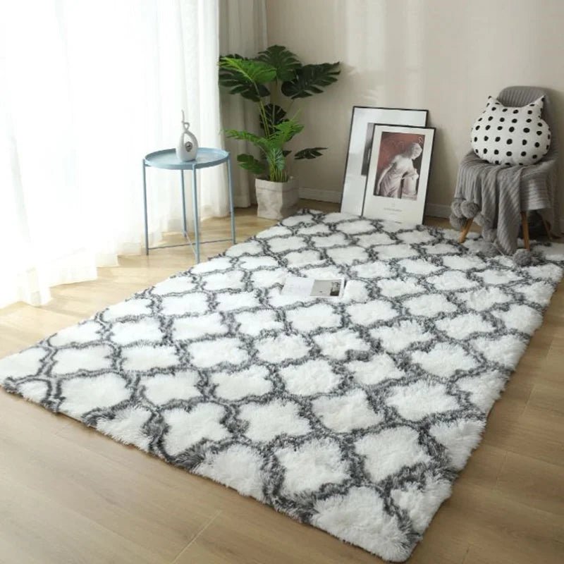 Fluffy Soft White Shaggy Rug for Home Decoration