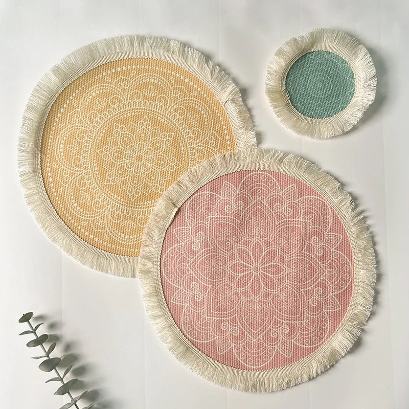 Bohemian style Round Insulated Anti-scald Placemat