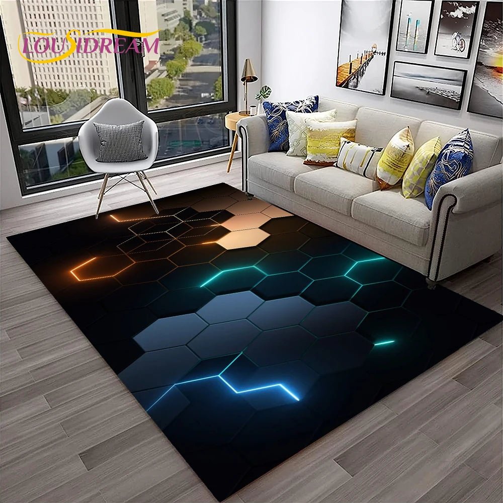 Simple Metal Mesh Geometric Luxury Carpet Rug for Home Living Room