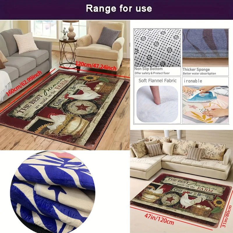 Vintage Carpet For Living Room Non-Slip Parlour Sofa Big Size Area Rugs Soft Home Hallway Balcony Bathroom Bedroom Floor Mats