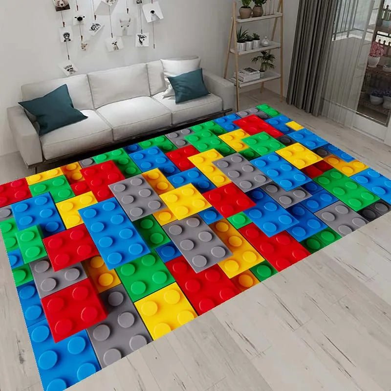 3D Colorful Geometric Block Toys Area Rugs