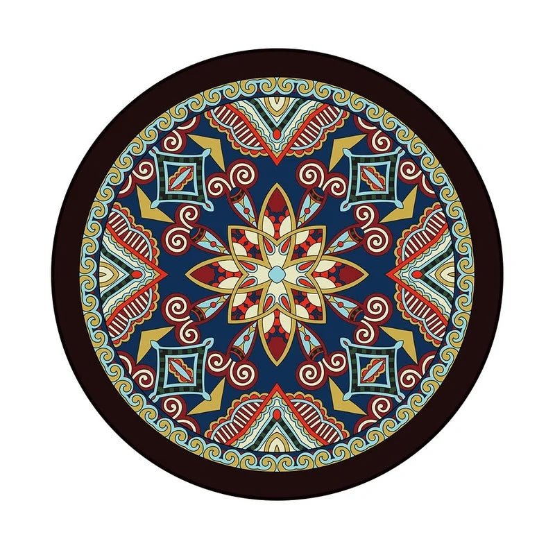 Bohemia Mandala Round Carpet For Living Room - Geometric Ethnic Style