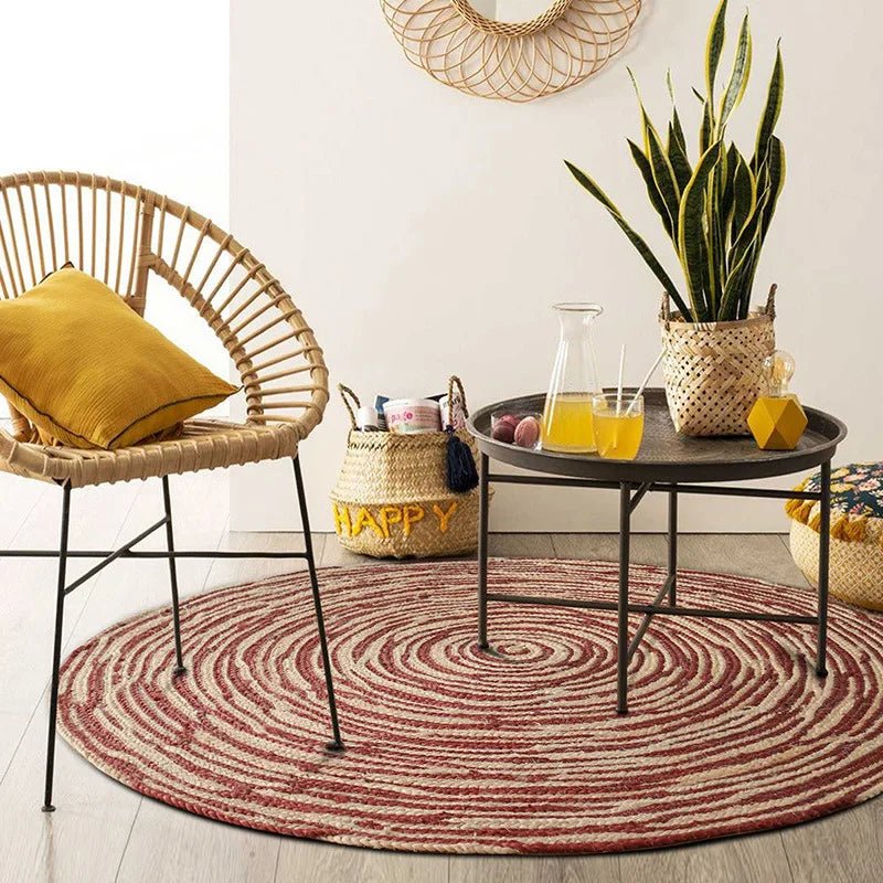 High Quality Natural Jute Traditional Hand Knitting Rug - Wilton Design