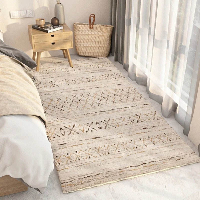 Moroccan Retro Bedside Rug Nordic Minimalist Carpets for Living Room