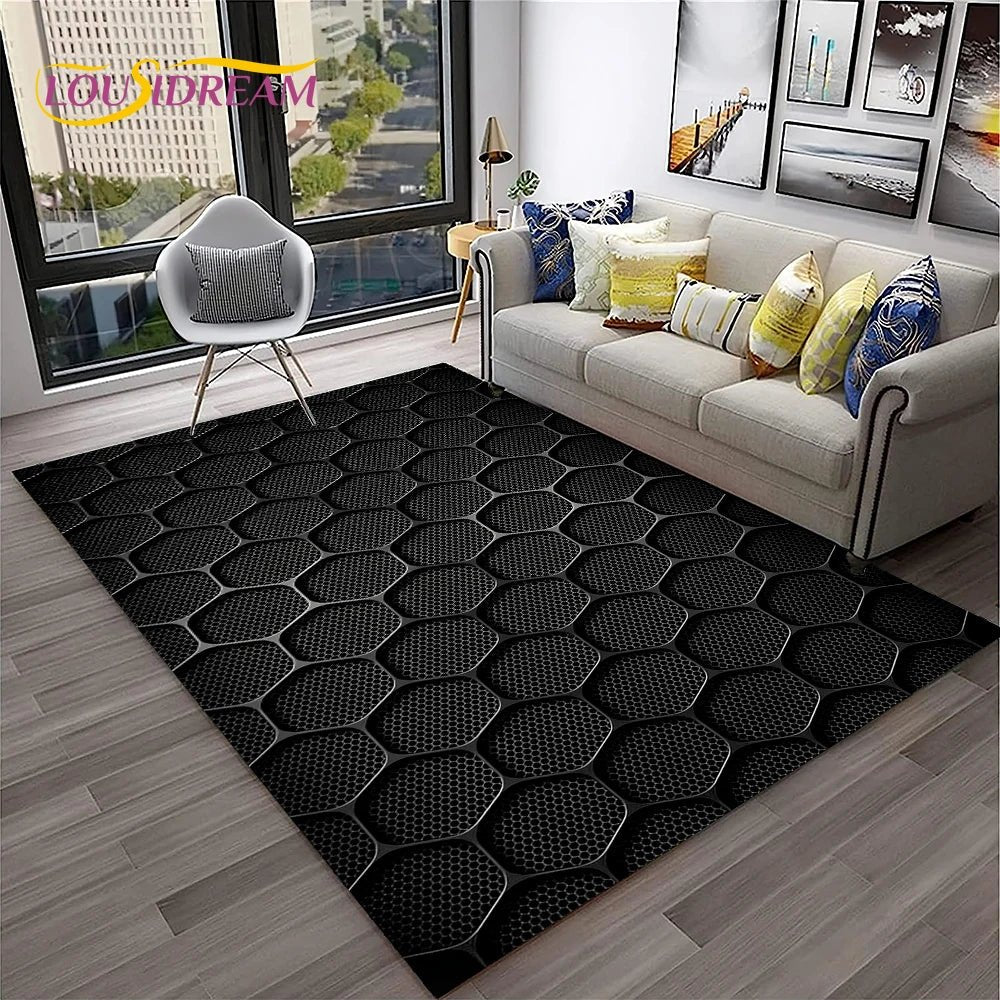 Simple Metal Mesh Geometric Luxury Carpet Rug for Home Living Room