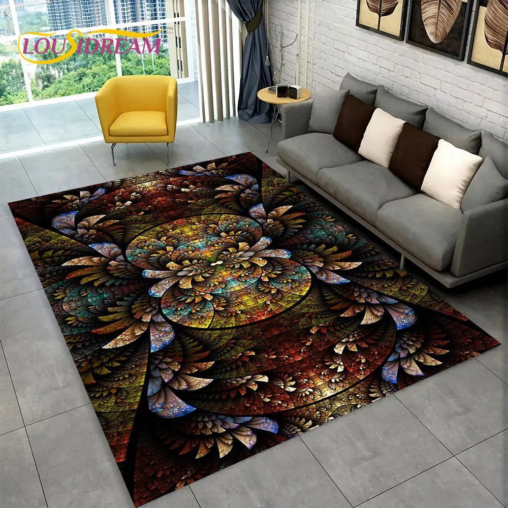 Bohemian style geometric design Area Rug for living room