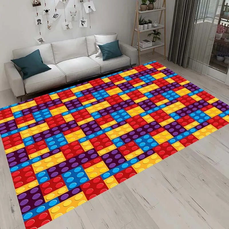 3D Colorful Geometric Block Toys Area Rugs