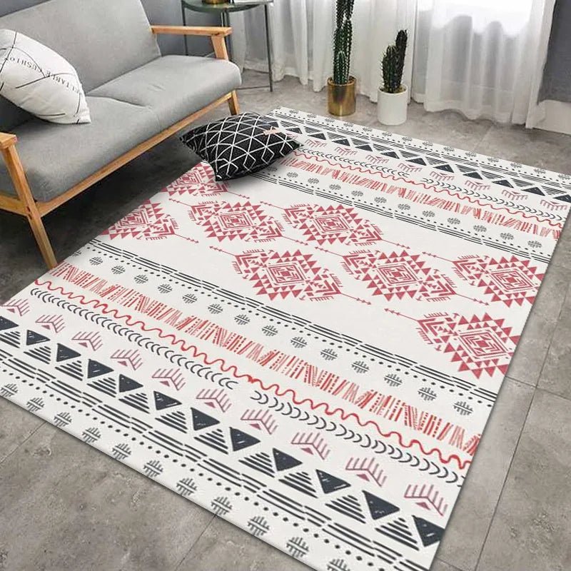 Crystal Velvet Moroccan Bohemian Line Living Room Rug - Retro Nordic Style