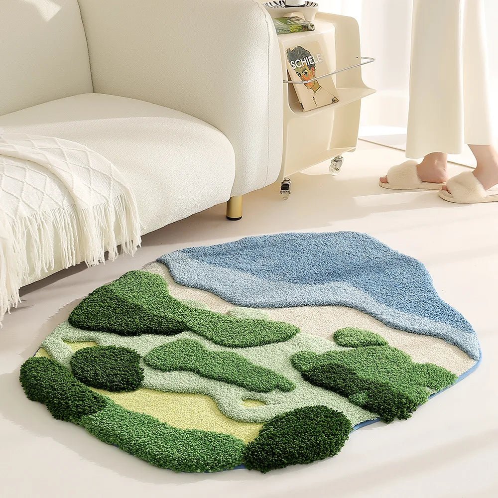 Non Slip Thickened plush Moss Bedroom Carpet