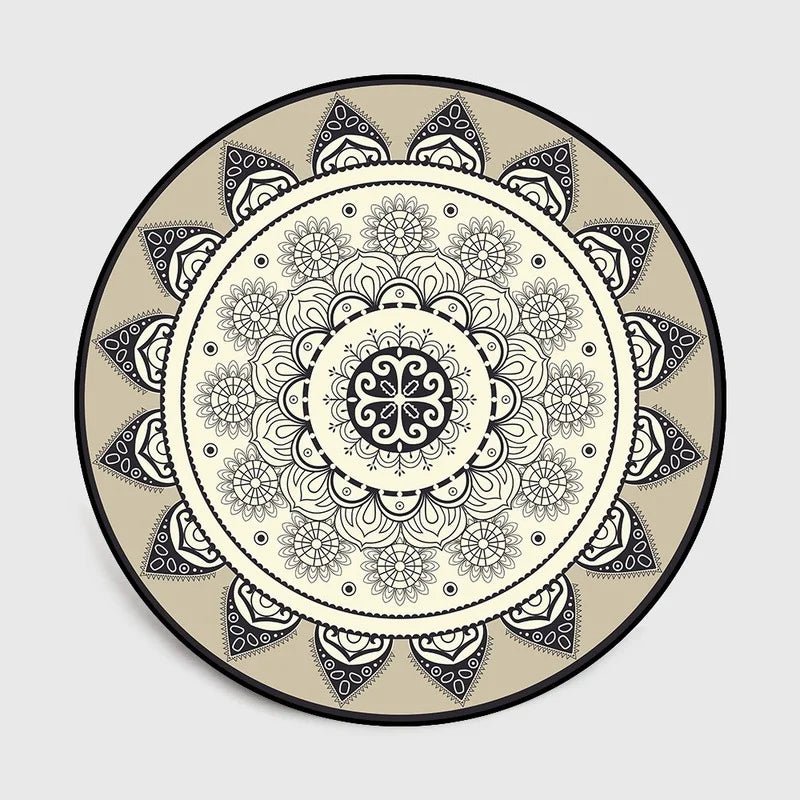 Bohemia Mandala Round Carpet For Living Room - Geometric Ethnic Style