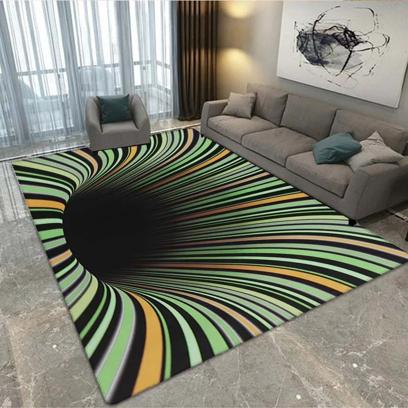 Abstract geometric 3D vortex illusion entrance floor mat for unique decor