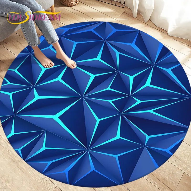 3D Abstract Geometric Visual Illusion Area Rug - Home Decor