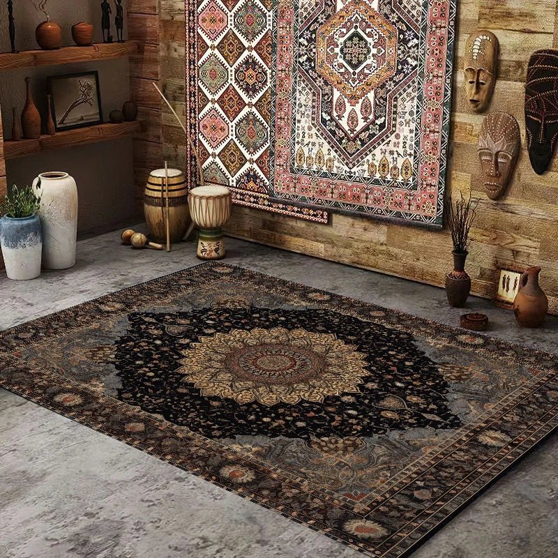 Persian Design Rugs for Living Room - Washable Bedroom Decor Carpet