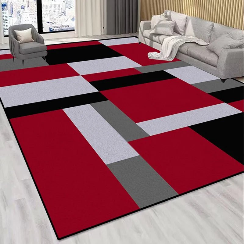 Modern Geometric Red Color Home Decoration Rugs