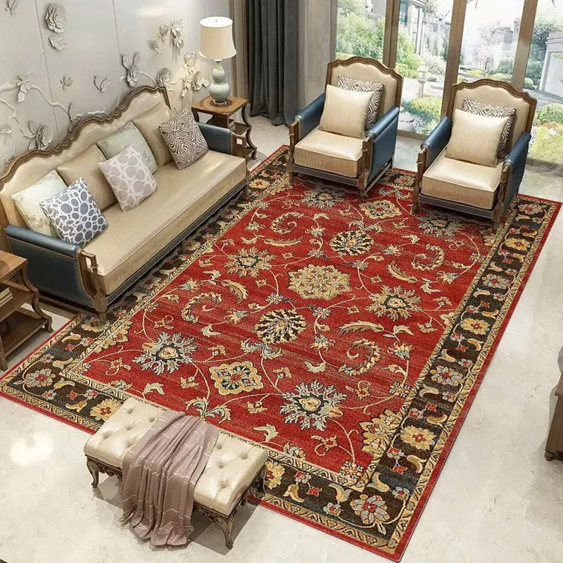 100% Polyester Retro Carpets for Living Room - Persian Moroccan Decoration