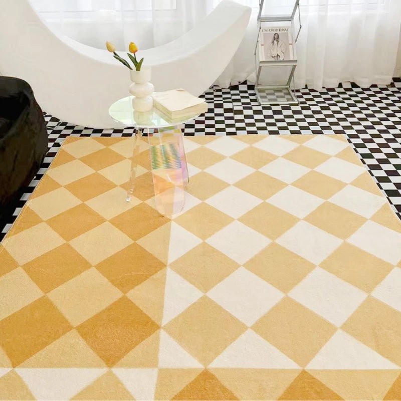 Classic Fashion Checkerboard Easy Care Living Room Rug