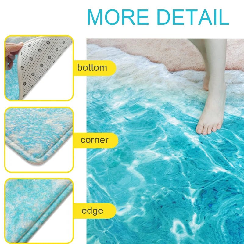 3D Ocean Wave Style Modern Entrance Mat for Home