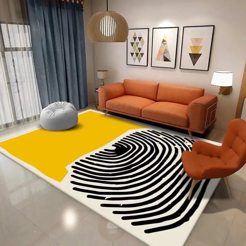 Easy Care Abstract Modern Minimalist Rugs for Bedroom