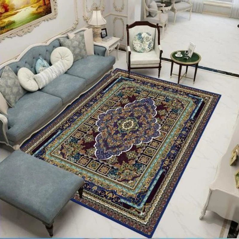 100% Polyester Retro Carpets for Living Room - Persian Moroccan Decoration