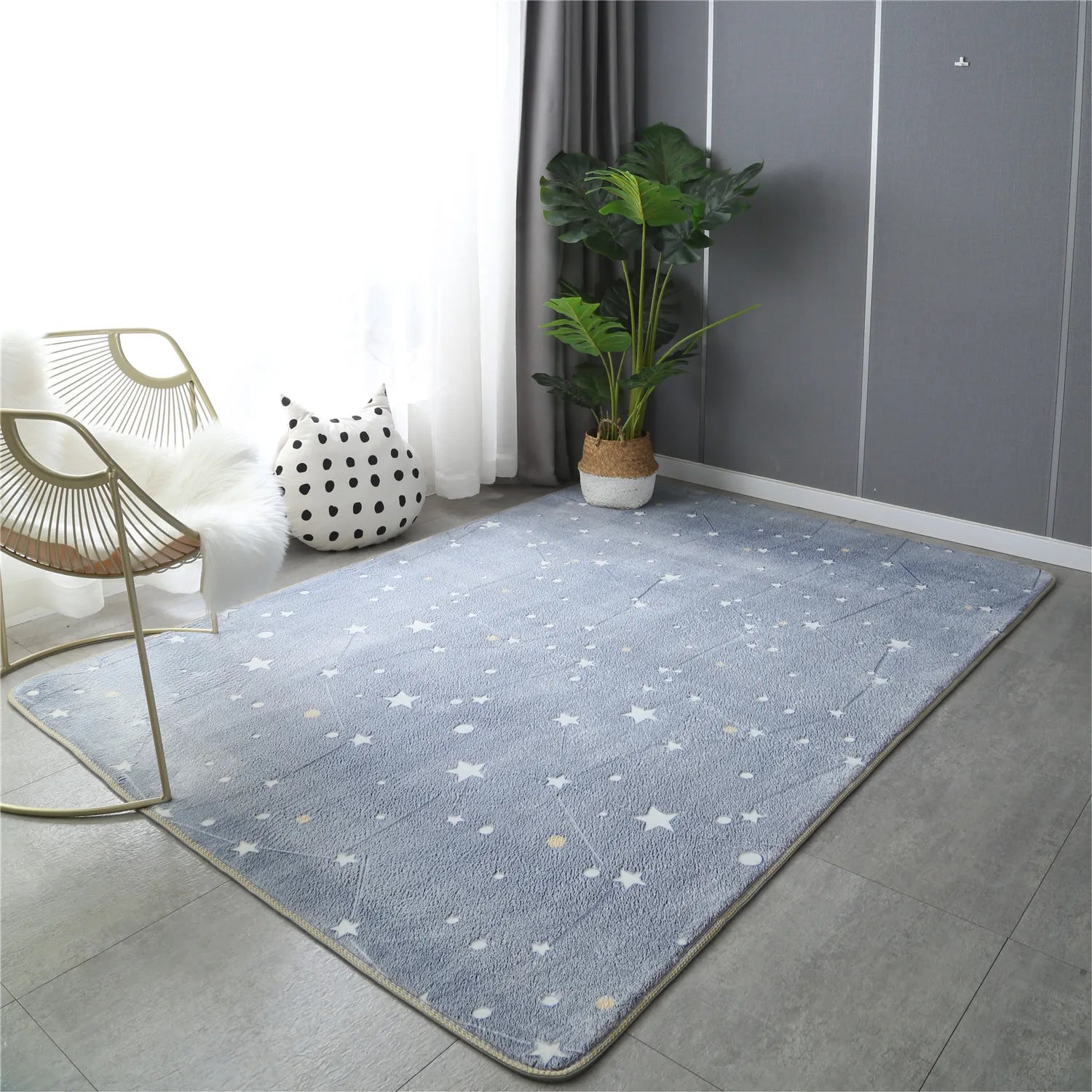 Luminous Area Rug Glow in The Dark Unique Soft Washable Contemporary Rugs