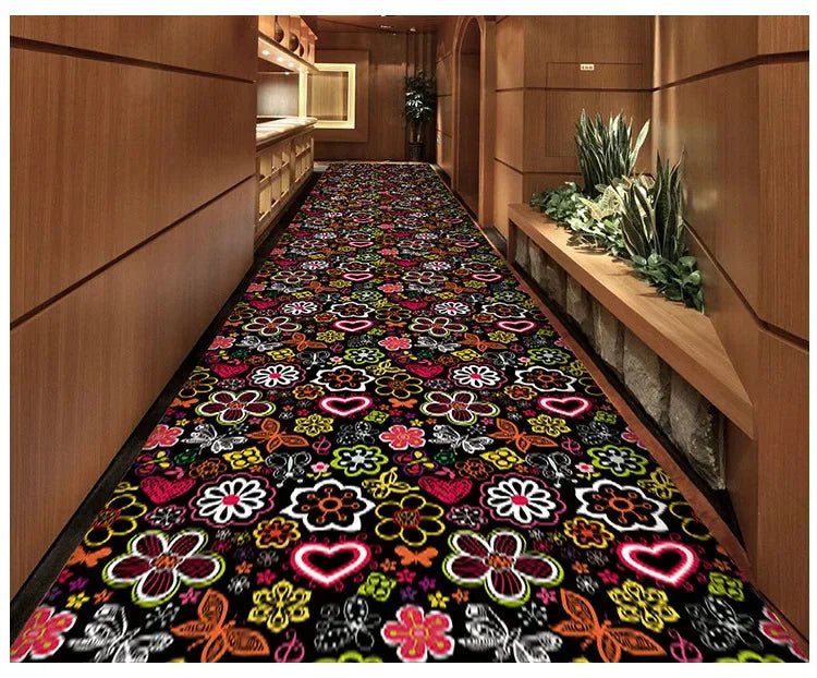 Bohemian Style Hallway Long Rugs for Hotel Corridor Wedding Area