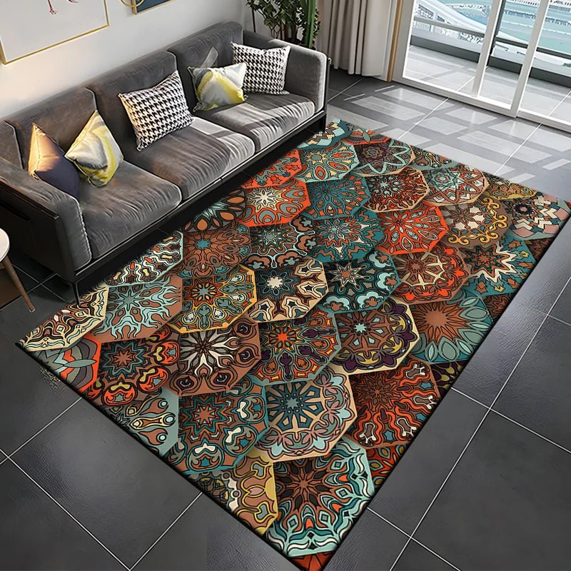 Mandala Geometric Flower Print  Event Area Rugs