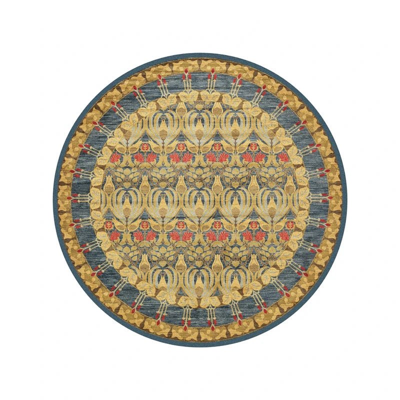 Morocco Round Lounge Chair Area Rug - Soft Non-Slip Light Color