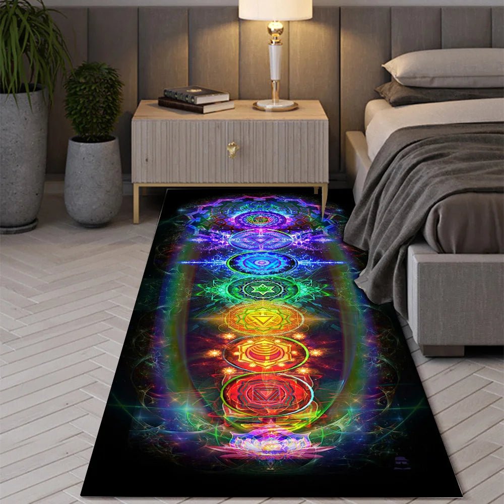 Indian Bohemian Seven Chakras Carpet Mandala Yoga Meditation Anti-slip Rugs