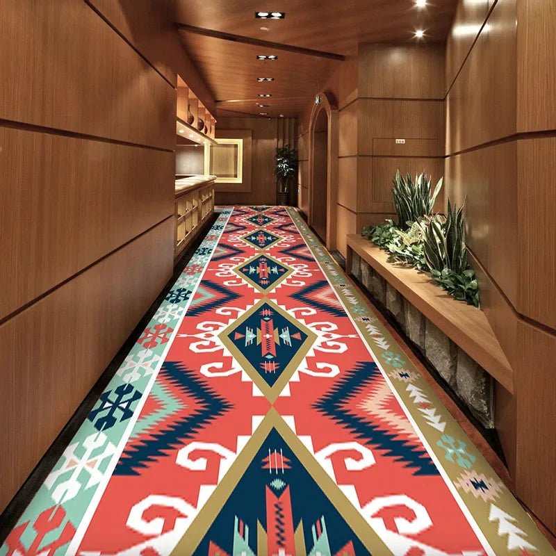 Bohemian style long rugs for hotel corridor or wedding area decor