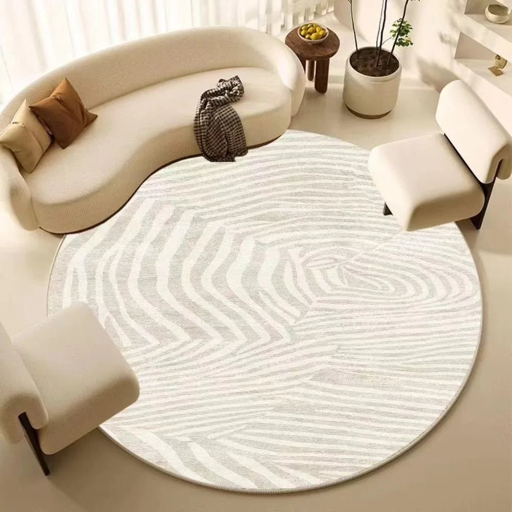 Nordic Geometric Circular Carpet Simple Lines For Living Room - Luxury Rugs