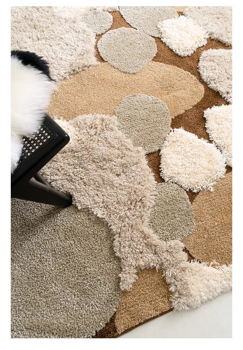 Aesthetic & Fluffy Rectangle Caramel Moss Carpet For Living Room