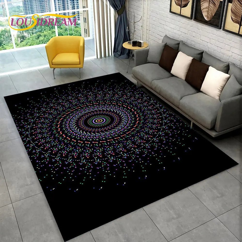 Bohemian style geometric design Area Rug for living room