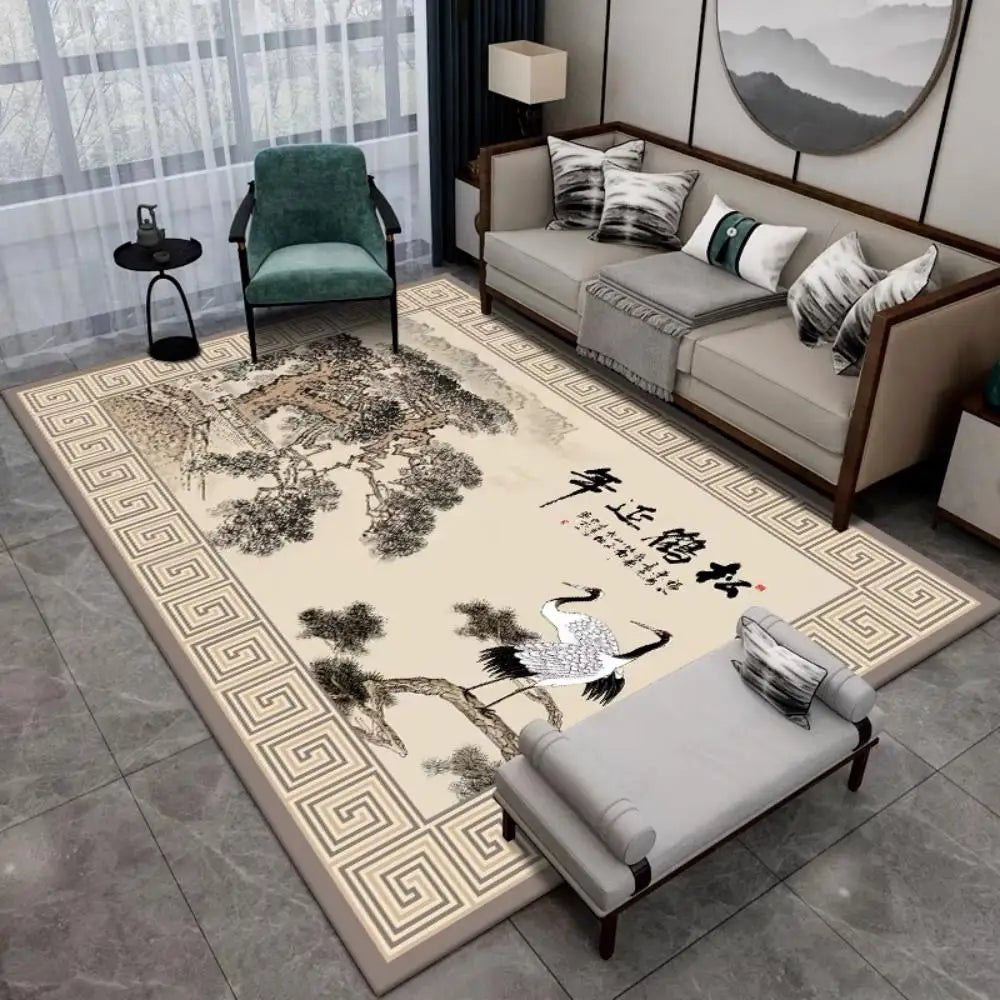 Traditional Crystal Velvet Tea Room Rugs - Chinese Style