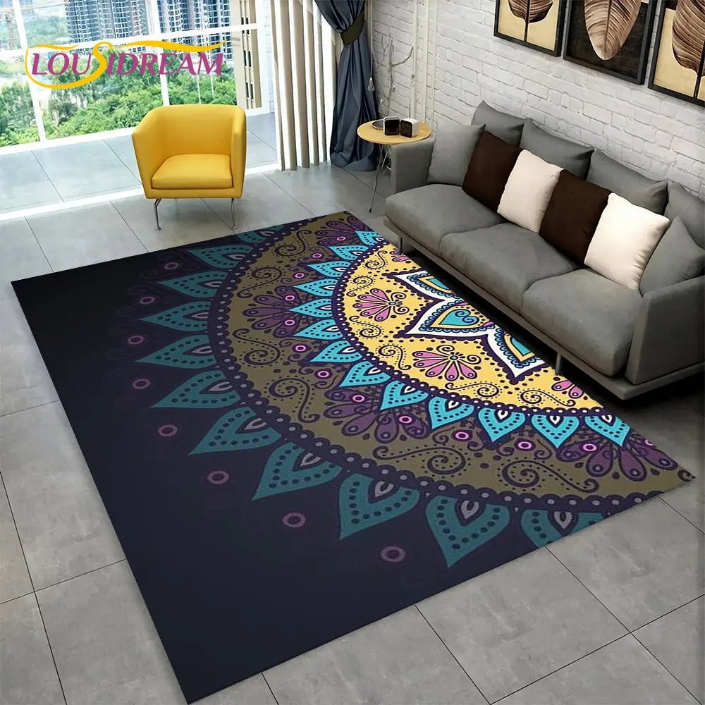 Bohemian style geometric design Area Rug for living room