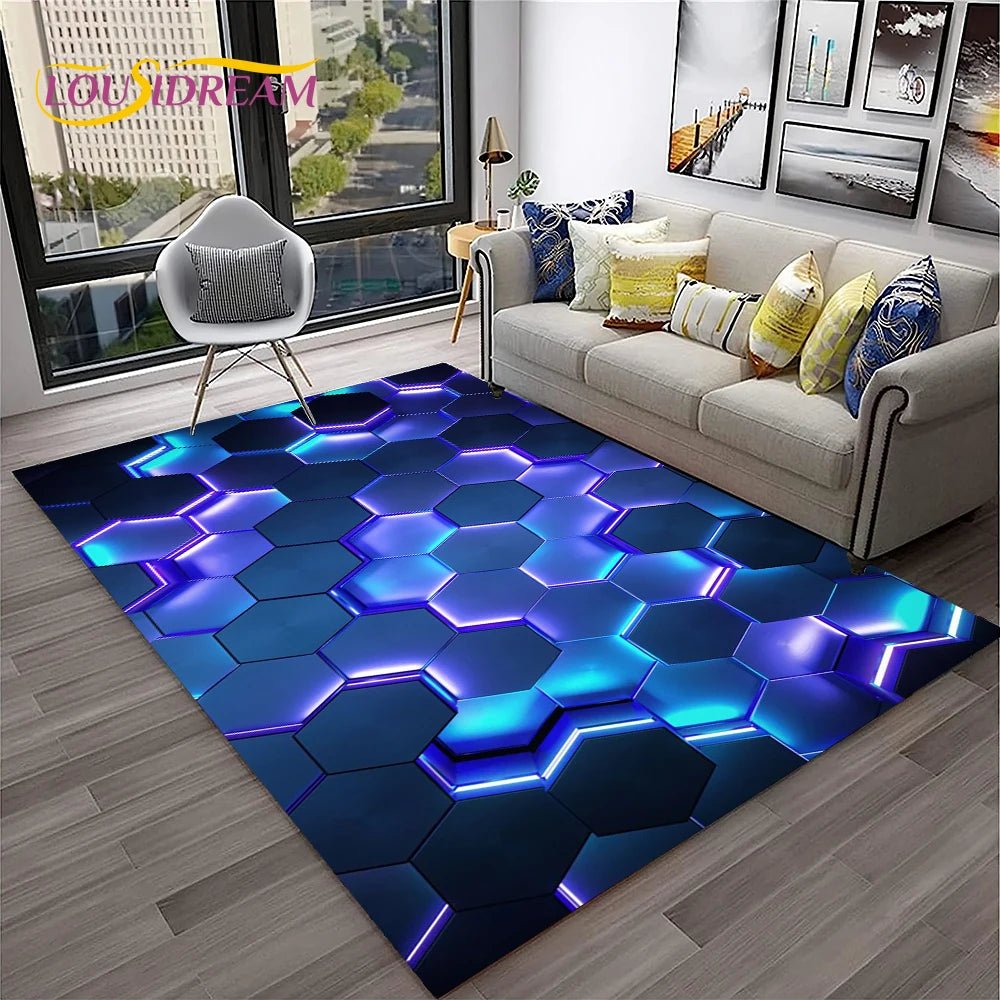 Simple Metal Mesh Geometric Luxury Carpet Rug for Home Living Room