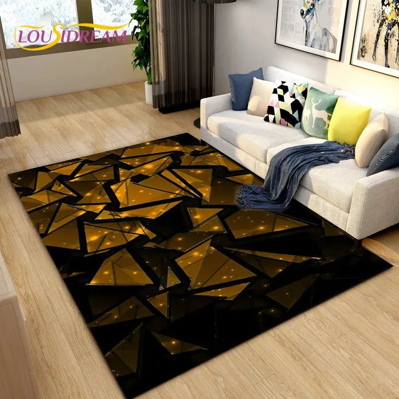 3D Abstract Geometric Visual Illusion Area Rug - Modern Inspired