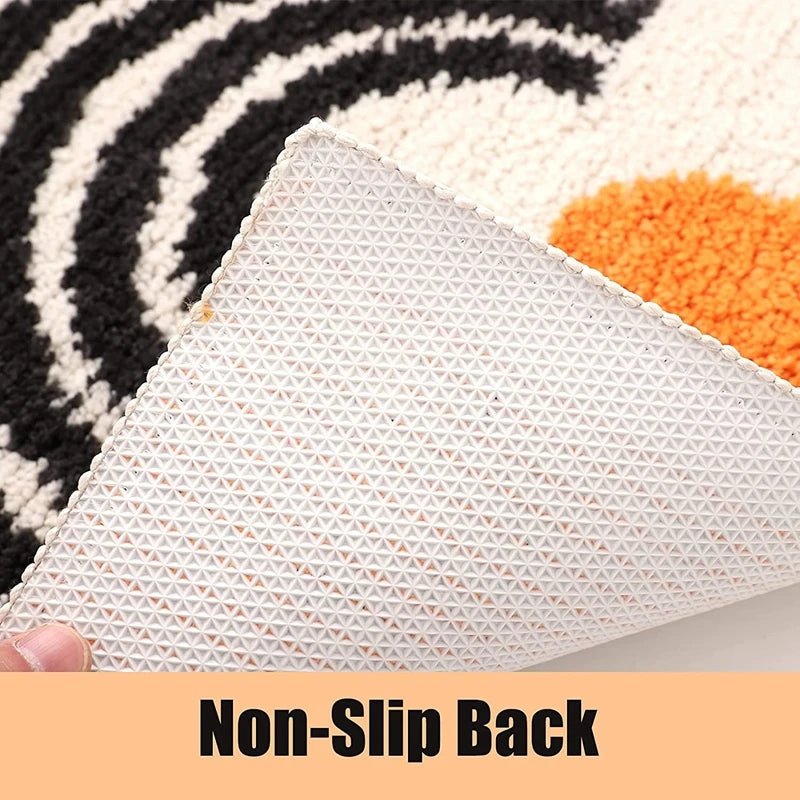 Inyahome Boho Luxury Soft Bath Rugs for Bathroom Microfiber Soft Non-Slip Bath Mats for Tube Washable Bath Carpet Plush Fluffy