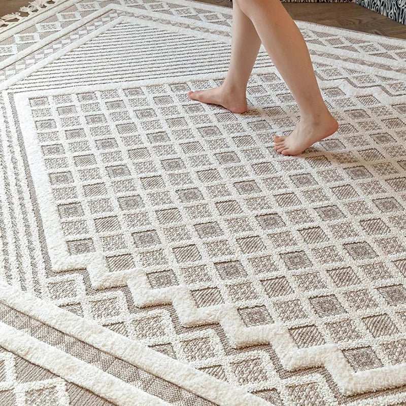 Tassel Woven Simple Home Decorative Morocco Large Area Rug