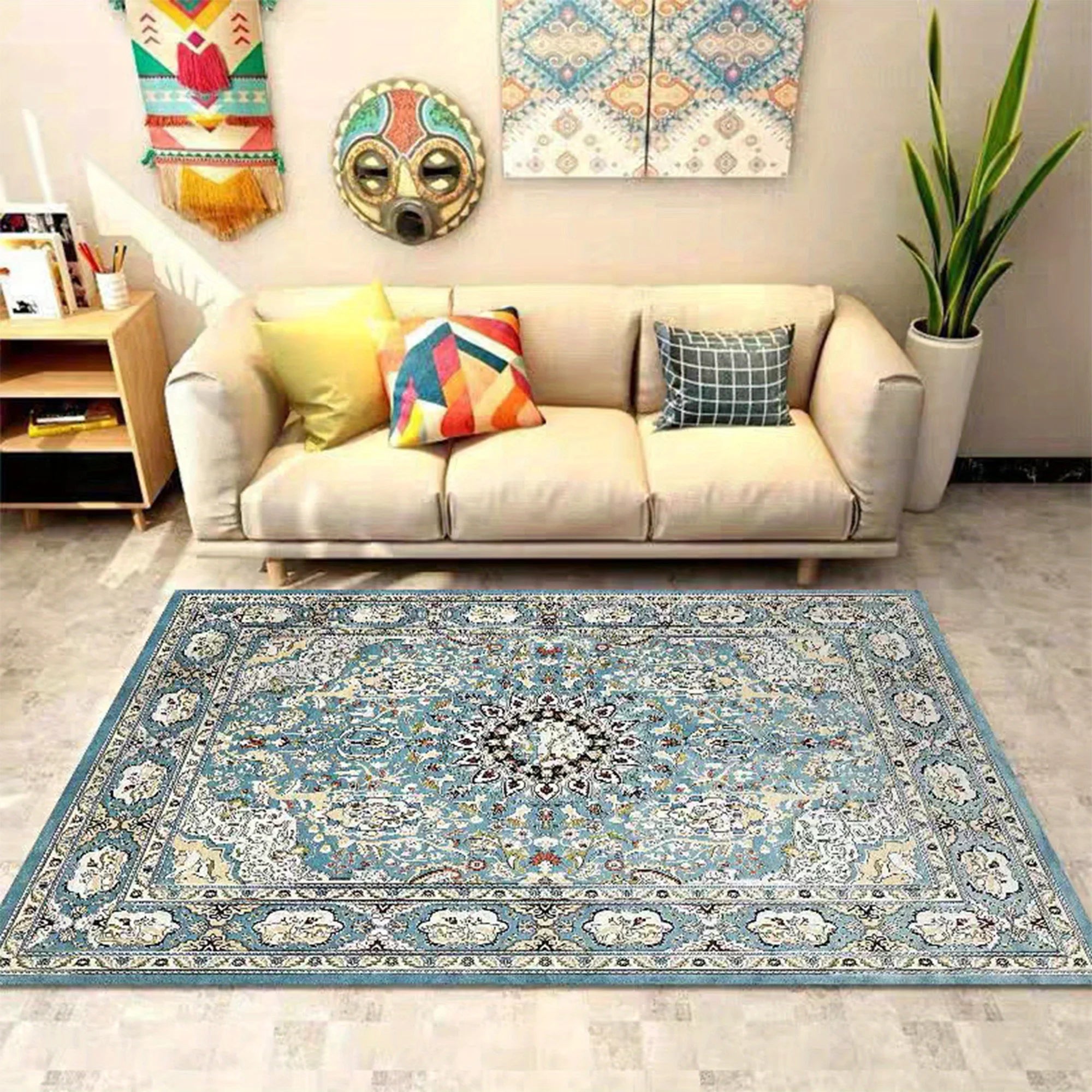 Creative Floral Carpet Soft Comfortable Bedroom Bedside Rugs - Home Decor