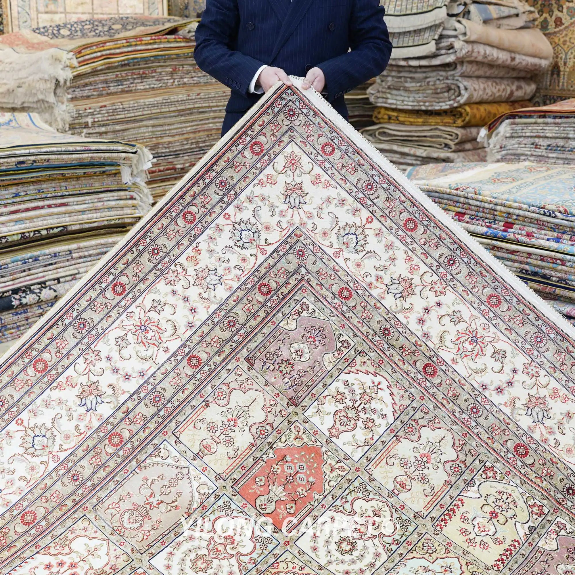 Turkish Silk Carpet Vantage Traditional Hand Knotted Rugs - Home Decor