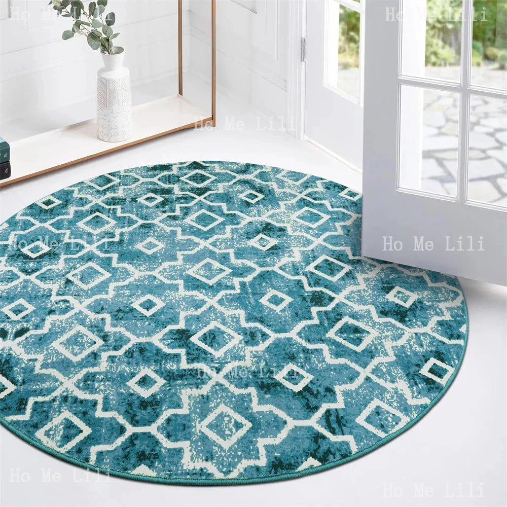 Trellis Flannel Round Area Rug - 3D Print Designed