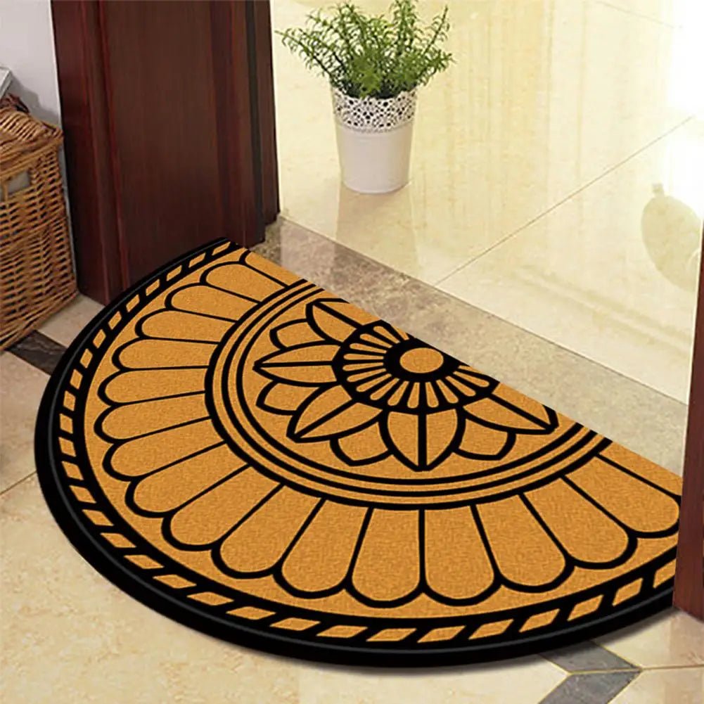 Half Round Water Absorbent Bath Mats Non-slip Entrance Rugs