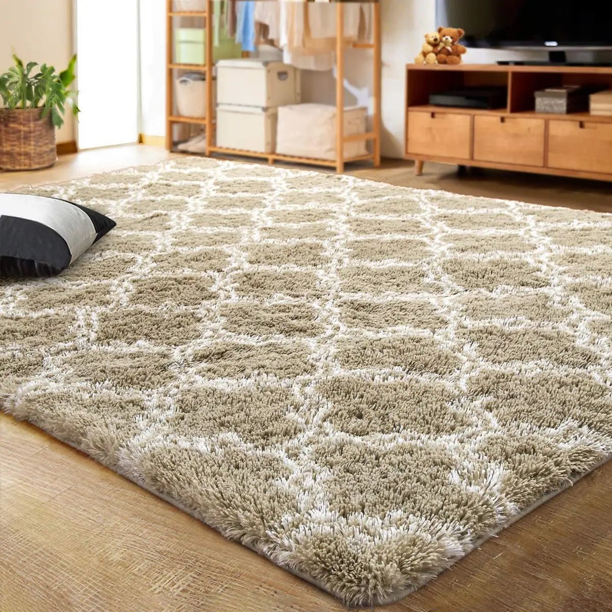 Living Room Carpets Luxury Shag Area Rug - Modern Indoor