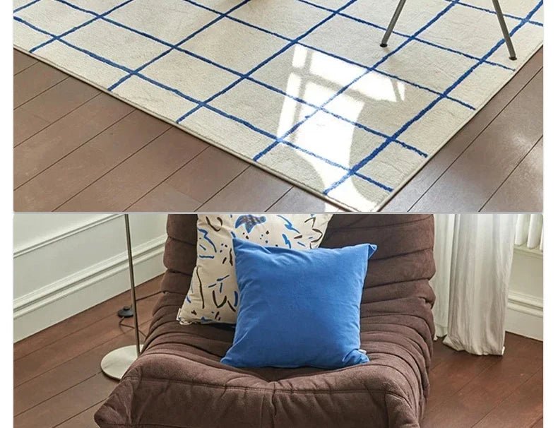 Simple style Plaid soft Living Room Rug - Home Decor