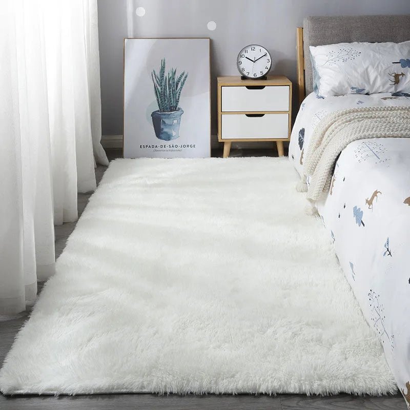 Fluffy Soft White Shaggy Rug for Home Decoration